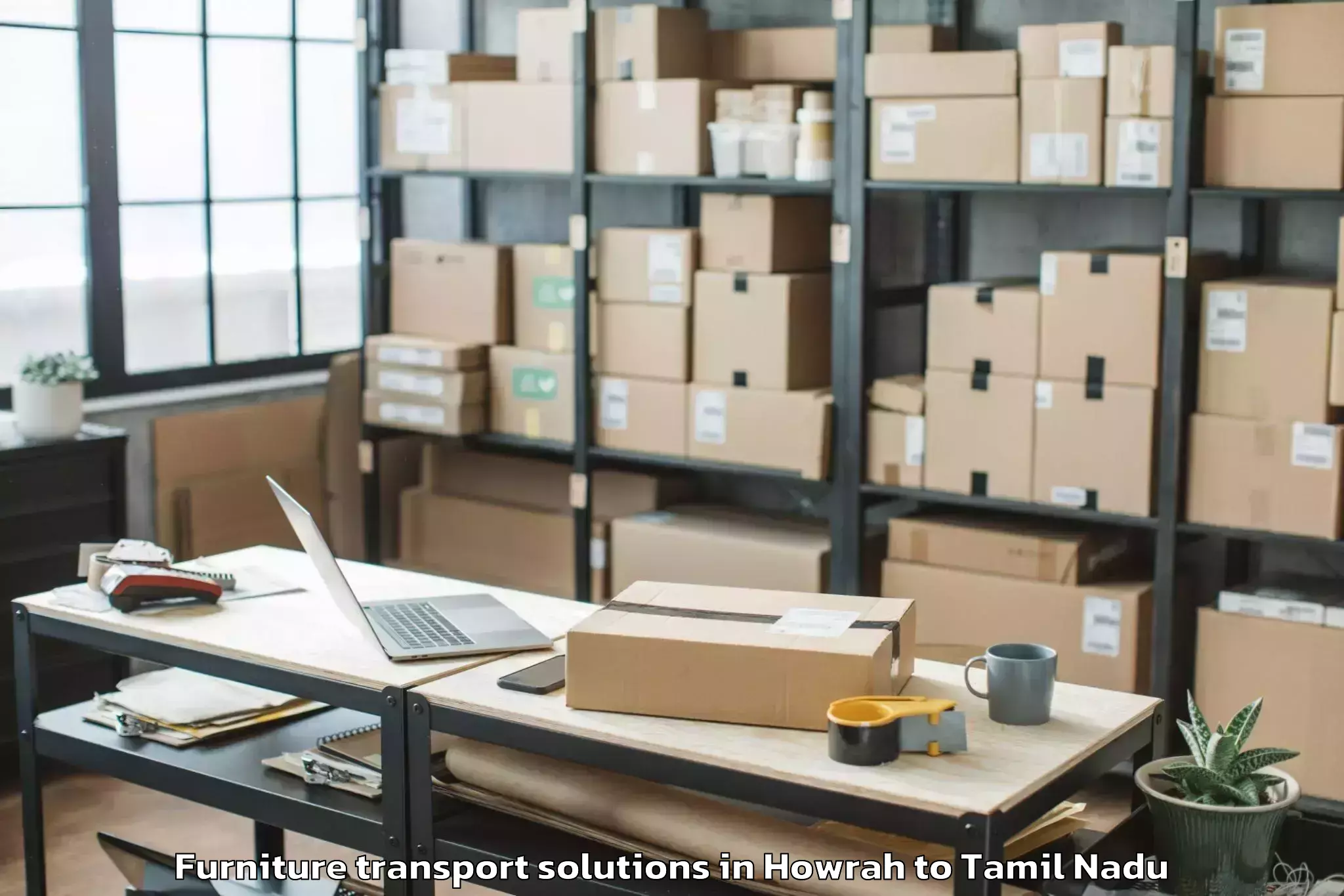 Professional Howrah to Tattayyangarpettai Furniture Transport Solutions